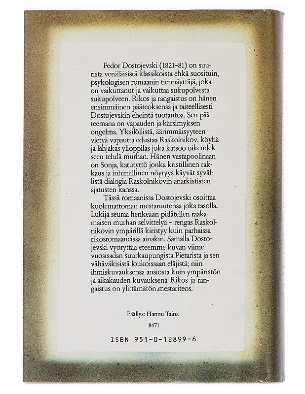 Rikos ja rangaistus - Dostoevskij, F. M. - Romaanit ja novellit - 10105447098 - 1