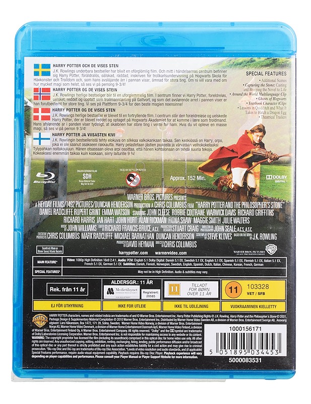 Harry Potter And the philosophber's Stone - Blu-ray - Blu-ray-levyt - 10105447225 - 1
