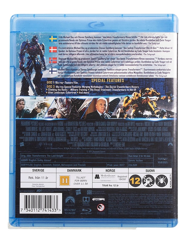 Transformers: The Last Knight - Blu-Ray - Blu-ray-levyt - 10105447345 - 1