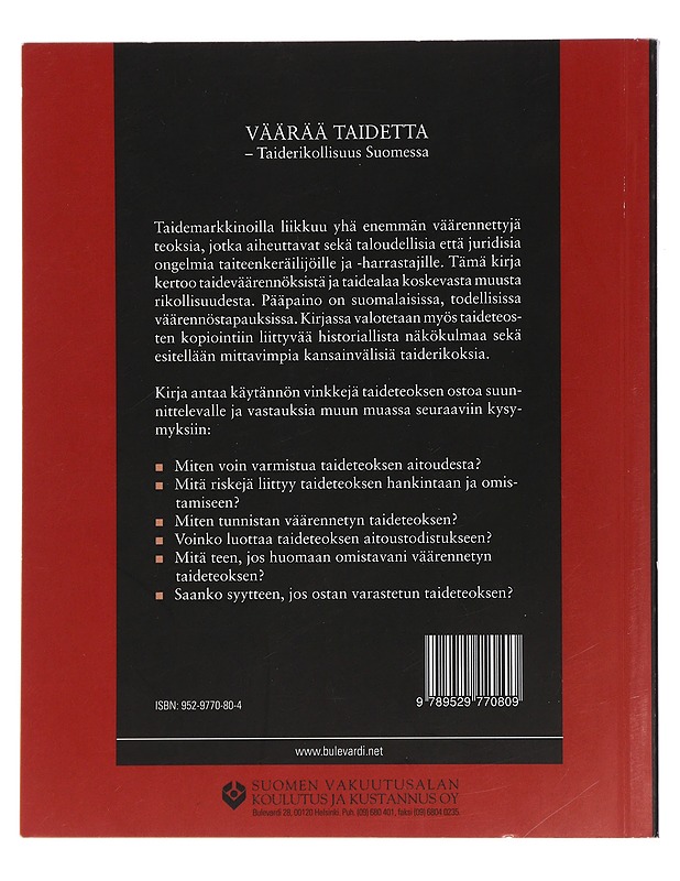 Väärää Taidetta : Taiderikollisuus Suomessa - Risto Rumpunen - Taide- ja kulttuurikirjat - 10105447359 - 1