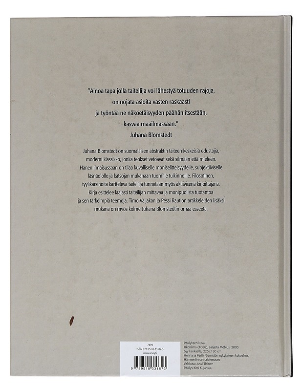 Juhana Blomstedt - Valjakka, Timo - Taide- ja kulttuurikirjat - 10105447400 - 1