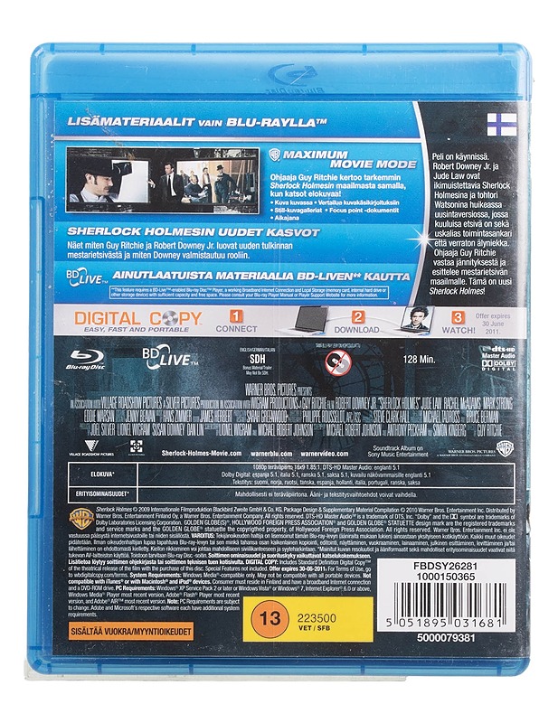 Sherlock Holmes - Blu-Ray - Blu-ray-levyt - 10105447421 - 1