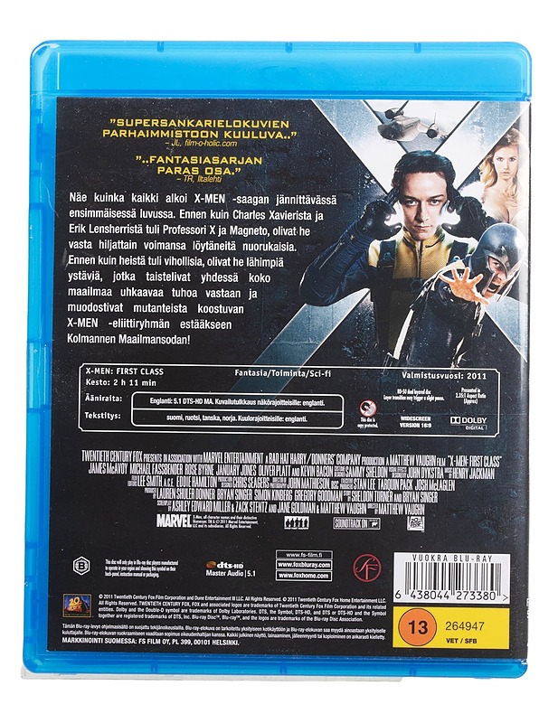 X-Men First Class - Blu-Ray - Blu-ray-levyt - 10105447532 - 1
