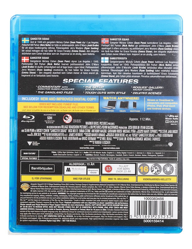 Gangster Squad - Blu-Ray - Blu-ray-levyt - 10105447563 - 1