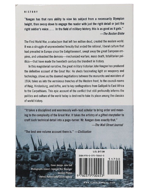 The First World War - John Keegan - Historiakirjat - 10105447682 - 1