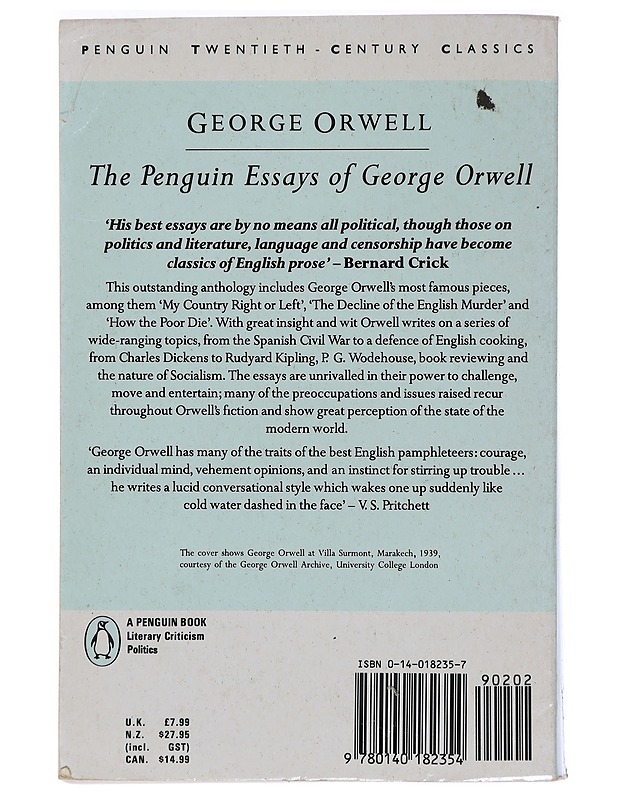 The Penguin essays of George Orwell - Orwell, George - Runot ja näytelmät - 10105447709 - 1