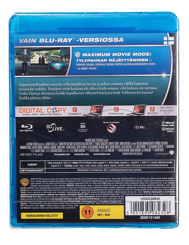 Harry Potter Ja Kuoleman Varjelukset osa 2 - Blu-ray + DVD - Blu-ray-levyt - 10105447790 - 1
