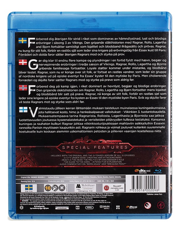 vikings season 3 - blu-ray - Blu-ray-levyt - 10105447802 - 1