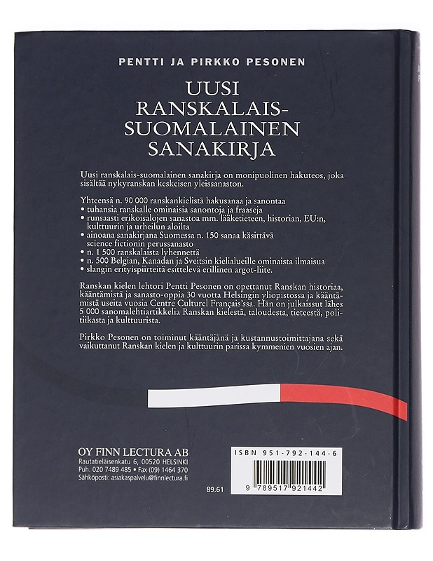 Uusi ranskalais-suomalainen sanakirja - Pesonen, Pentti - Matkaoppaat ja sanakirjat - 10105447820 - 1