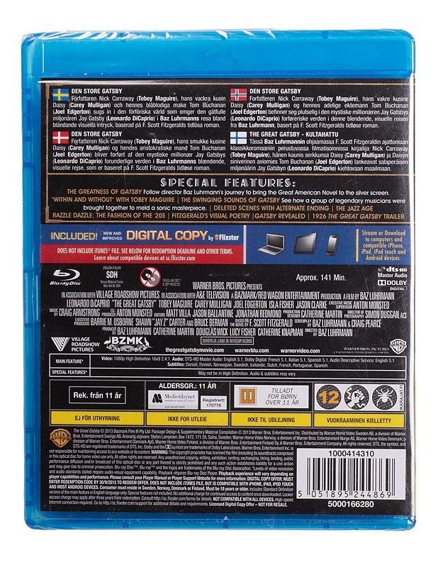 The Great Gatsby - Blu-Ray - Blu-ray-levyt - 10105447834 - 1