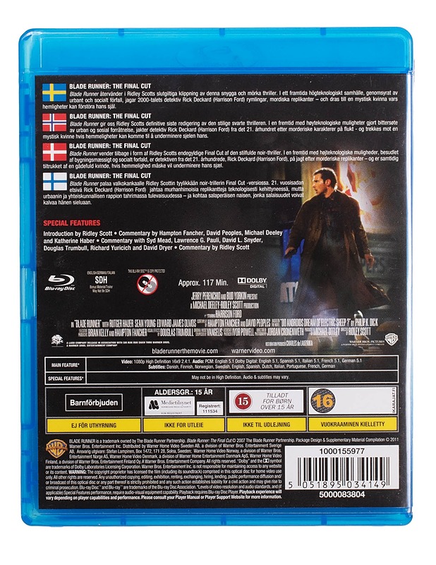 Blade Runner: The Final Cut - Blu-Ray - Blu-ray-levyt - 10105448030 - 1