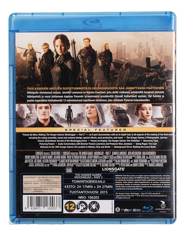 Nälkäpeli: Matkijanärhi Osa 2 - Blu-Ray - Blu-ray-levyt - 10105448042 - 1