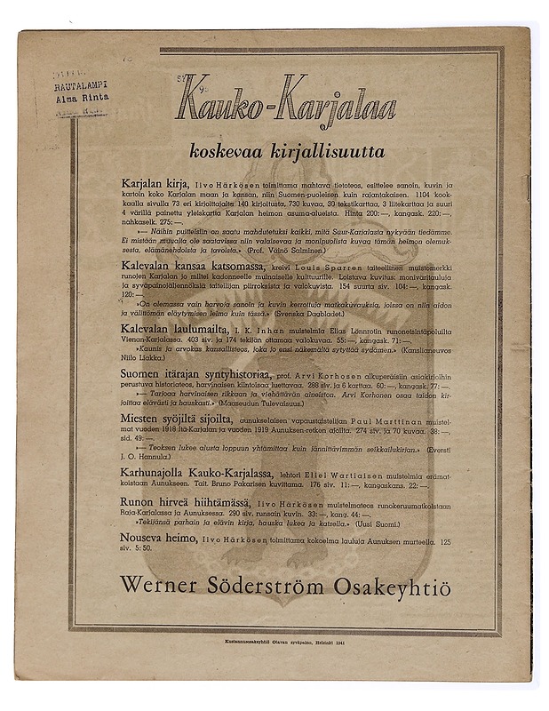 Suomen Kuvalehti N:o 31 1941 - Lehdet - 10105448076 - 1