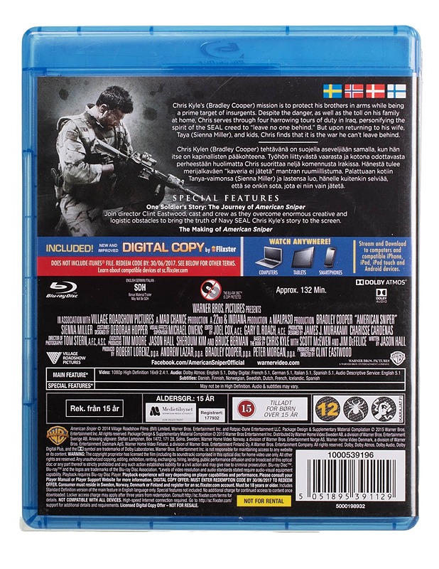 American Sniper - Blu-Ray - Blu-ray-levyt - 10105448275 - 1