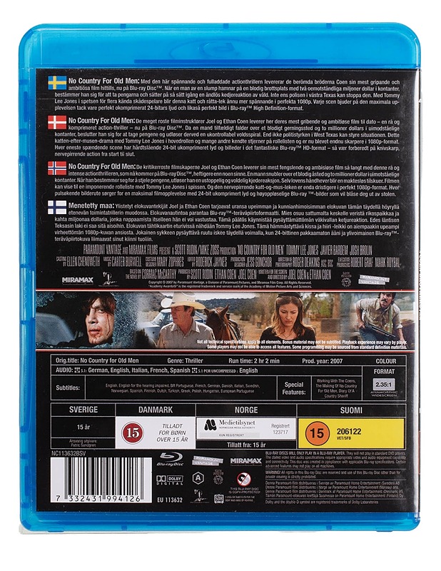 No country for old men - blu-Ray - Blu-ray-levyt - 10105448284 - 1