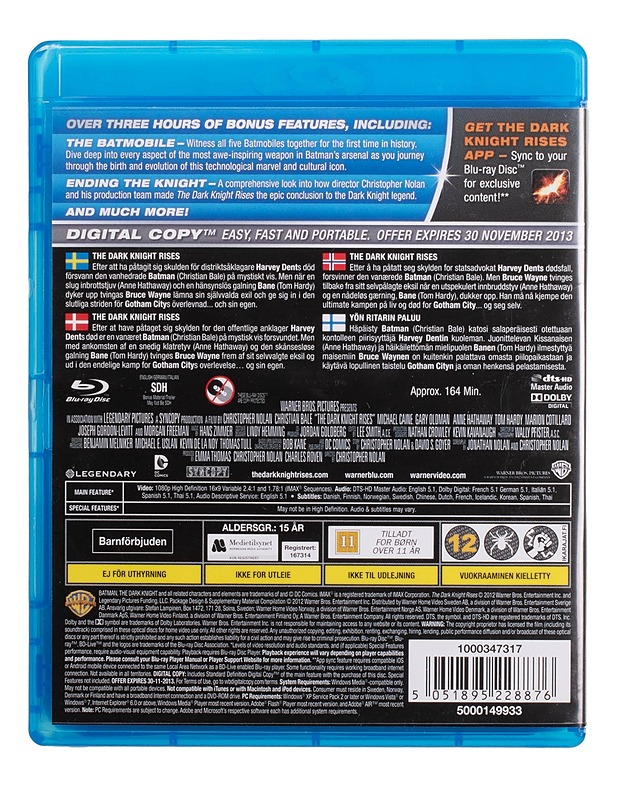 The Dark Knight Rises - Blu-Ray - Blu-ray-levyt - 10105448288 - 1
