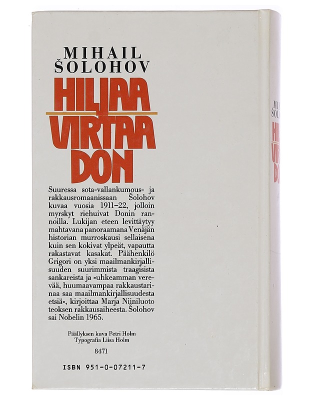 Hiljaa Virtaa Don I - Mihail Solohov - Kaunokirjallisuus - 10105448323 - 1