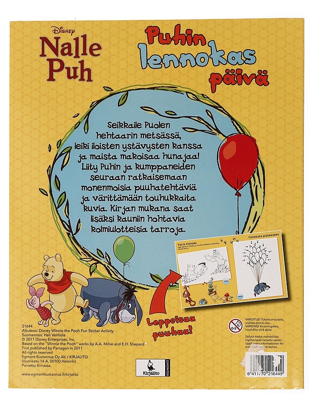 Puhin lennokas päivä - Disney - Lastenkirjat - 10105448330 - 1