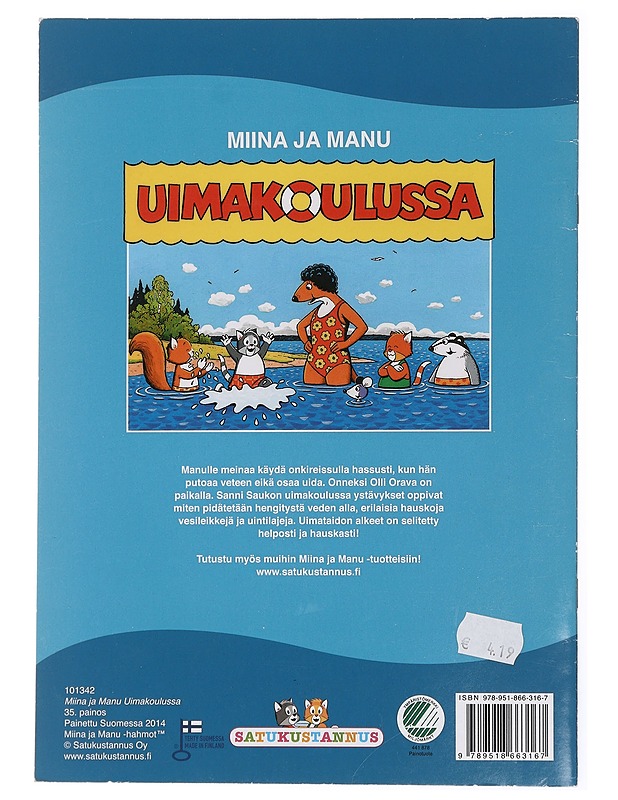 Miina ja Manu uimakoulussa - Teutori - Lastenkirjat - 10105448423 - 1