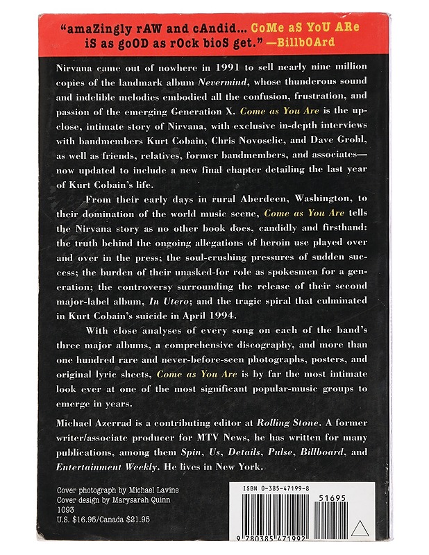 Come as you are : the story of Nirvana - Michael Azerrad - Elämäkerrat ja muistelmat - 10105448432 - 1