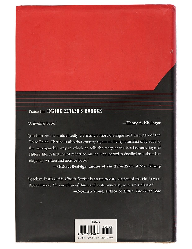 Inside Hitler's bunker : the Last Days of the Third Reich - Fest, Joachim - Elämäkerrat ja muistelmat - 10105448453 - 1
