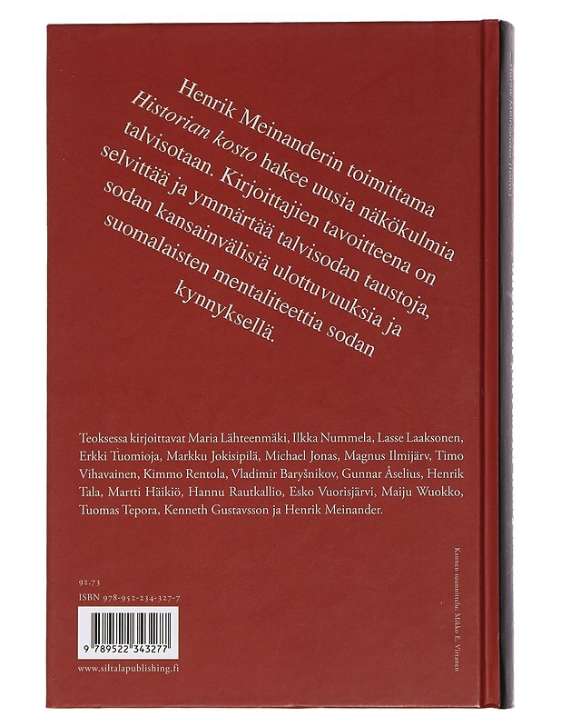 Historian kosto : Suomen talvisota kehyksissään - Meinander, Henrik - Historiakirjat - 10105448733 - 1
