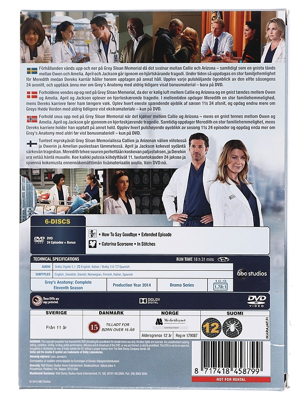 Grey's Anatomy: Täytä yhdestoista kausi - DVD - DVD-elokuvat - 10105448816 - 1