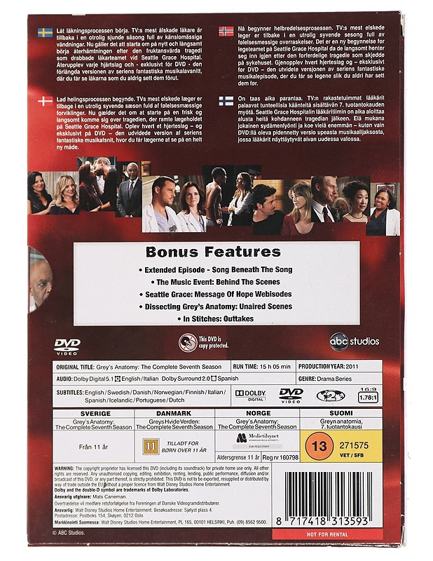 Grey's Anatomy: Täytä seitsemäs kausi - DVD - DVD-elokuvat - 10105448850 - 1