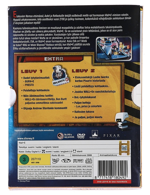 Wall-E - DVD - DVD-elokuvat - 10105448867 - 1