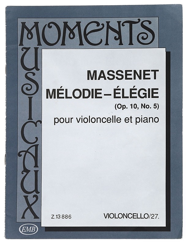 Massenet melodie-elegie (op.10, no.5) pour violoncelle et piano - Massenet, Jules - Taide- ja kulttuurikirjat - 10105448935 - 0