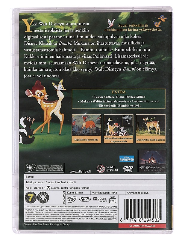Walt Disney Bambi - DVD - DVD-elokuvat - 10105449014 - 1