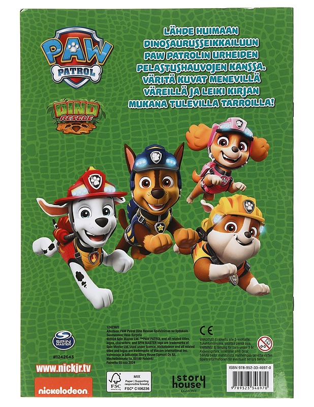 Paw Patrol Dino Rescue värityskirja - Korpela, Vesa - Lastenkirjat - 10105449020 - 1