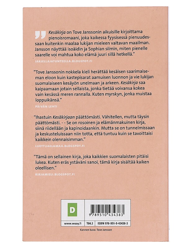 Kesäkirja - Jansson, Tove - Romaanit ja novellit - 10105449023 - 1