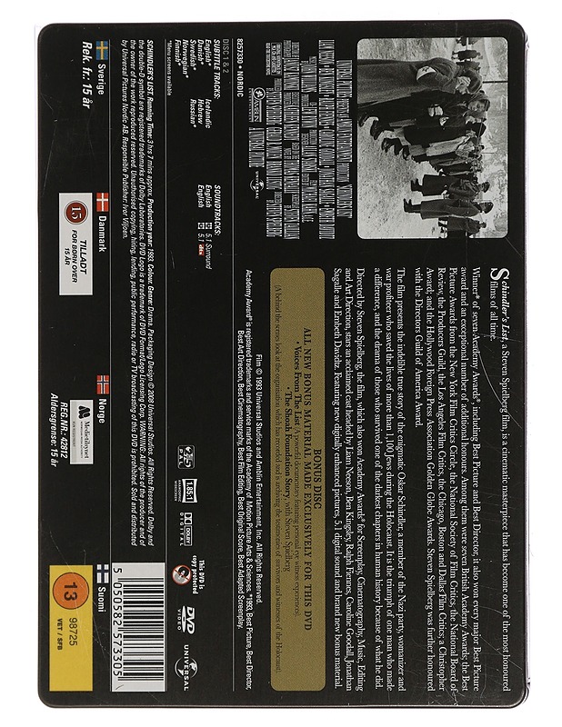 Schindlerin Lista - DVD - DVD-elokuvat - 10105449042 - 1
