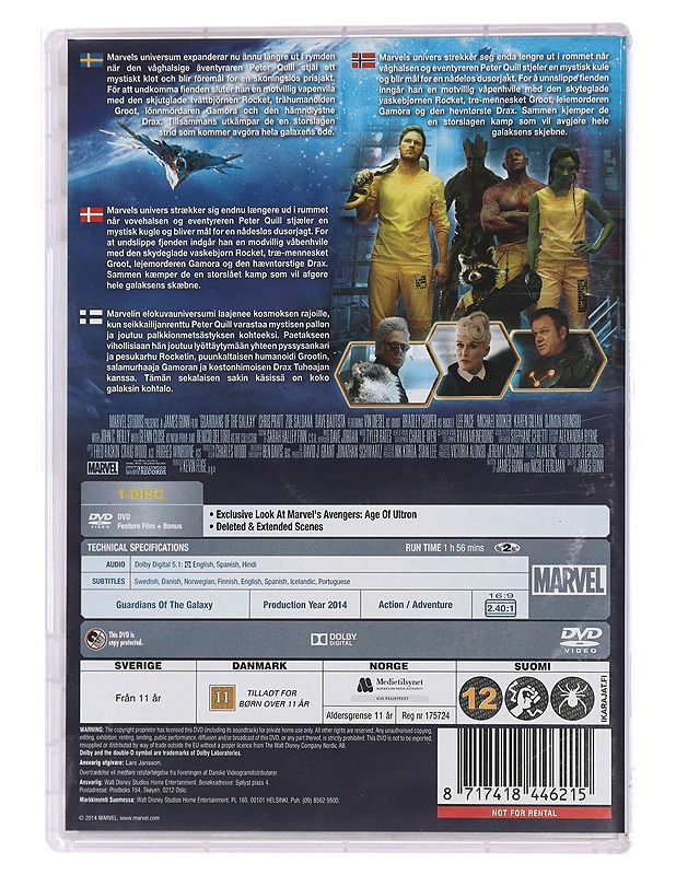 Marvel Guardians of the Galaxy - DVD - DVD-elokuvat - 10105449216 - 1