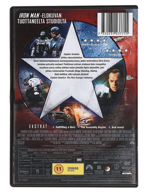 Marvel Captain America The First Avenger - DVD - DVD-elokuvat - 10105449221 - 1