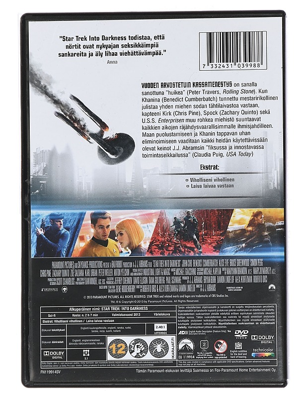 Star Trek Into Darkness -DVD - DVD-elokuvat - 10105449224 - 1
