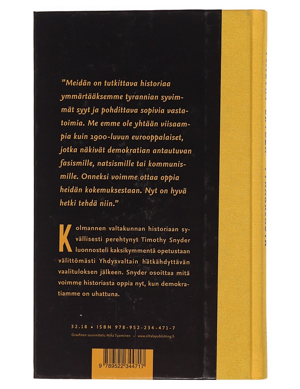 Tyranniasta : 20 opetusta 1900-luvulta - Snyder, Timothy - Tietokirjat ja oppaat - 10105449232 - 1