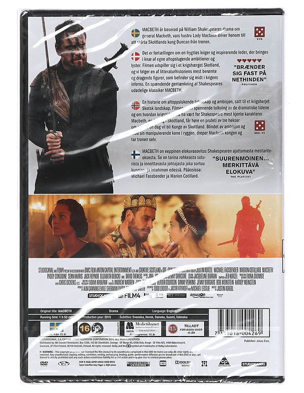 Macbeth - DVD - DVD-elokuvat - 10105449405 - 1