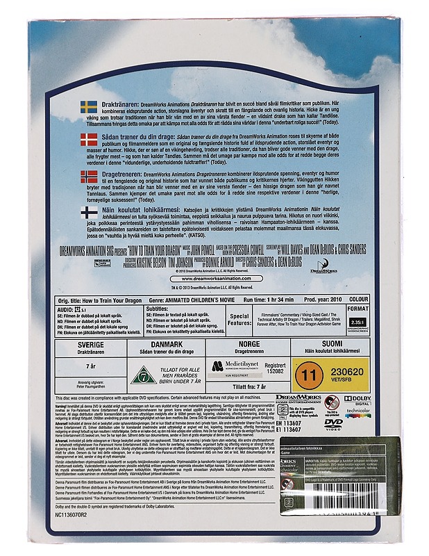Dreamworkds How to train your Dragon - DVD - DVD-elokuvat - 10105449475 - 1