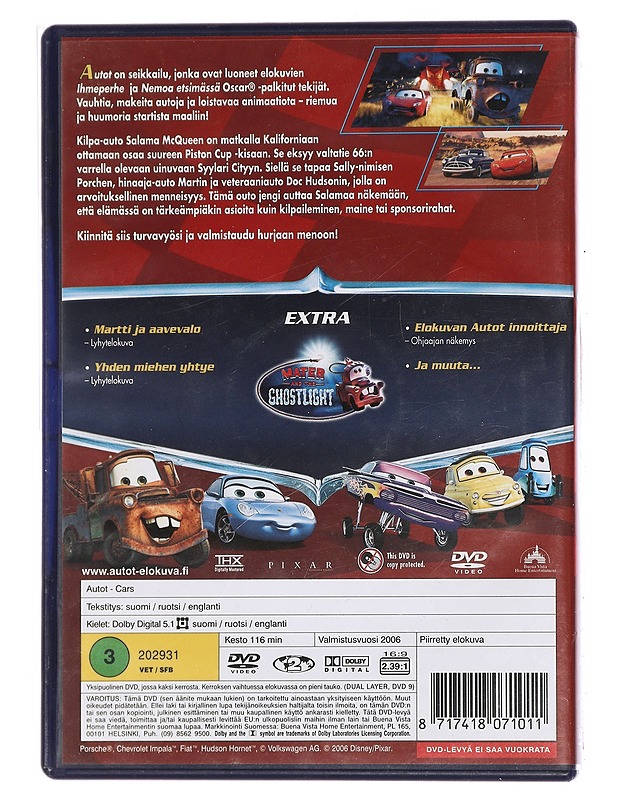 Disney-Pixar Autot - DVD - DVD-elokuvat - 10105449638 - 1