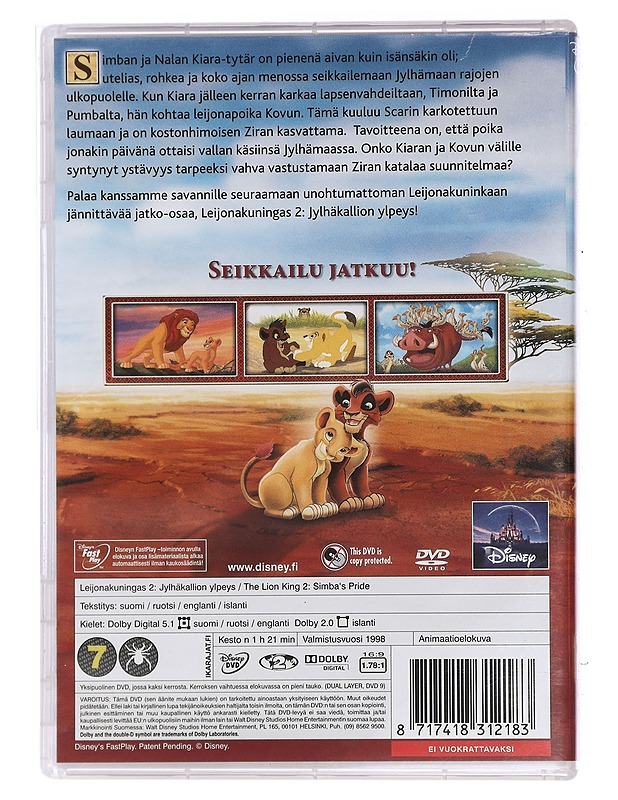 Disney Leijonakuningas 2 - DVD - DVD-elokuvat - 10105449709 - 1