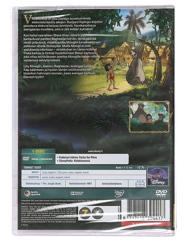 Walt Disney Viidakkokirja - DVD - DVD-elokuvat - 10105449760 - 1