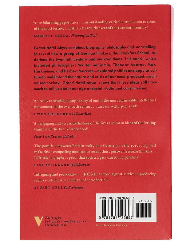 Grand Hotel Abyss - The Lives of the Frankfurt School - Jeffries, Stuart - Historiakirjat - 10105449766 - 1