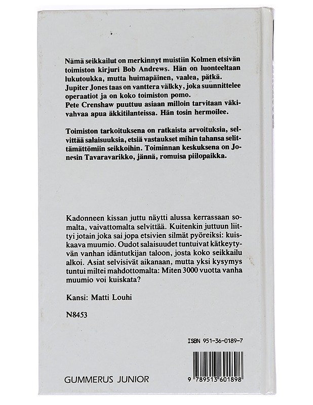 3 etsivää ja kuiskaava muumio - Arthur, Robert - Nuorten kirjat - 10105449794 - 1