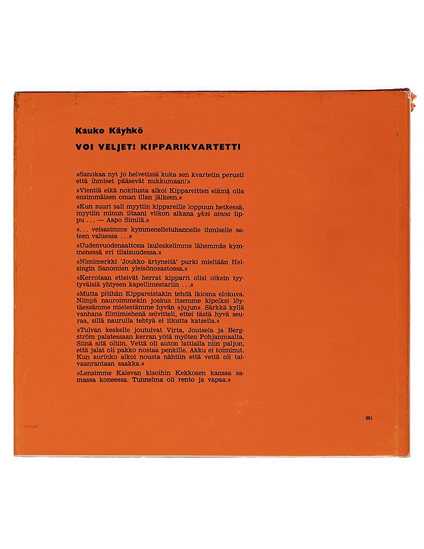 Voi veljet! Kipparikvartetti - Käyhkö, Kauko - Historiakirjat - 10105449954 - 1