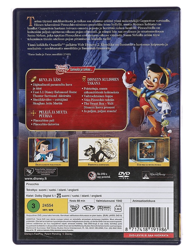 Pinocchio - DVD - DVD-elokuvat - 10105449975 - 1