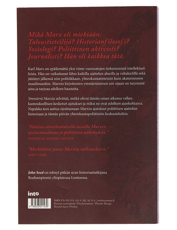 Ymmärrä Marxia - Seed, John - Historiakirjat - 10105449981 - 1