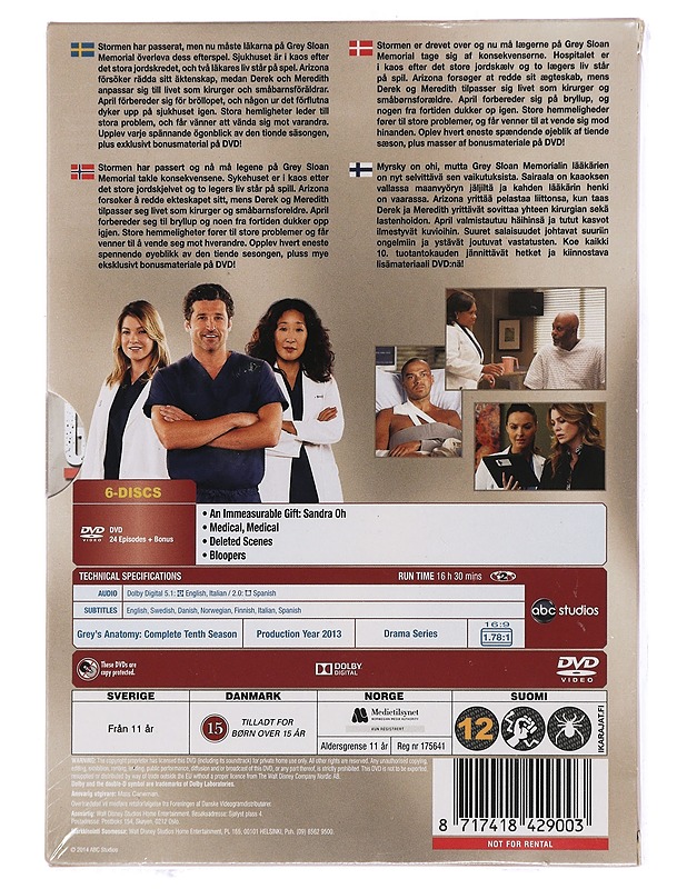 Grey's Anatomy: Season Ten - DVD - DVD-elokuvat - 10105449982 - 1