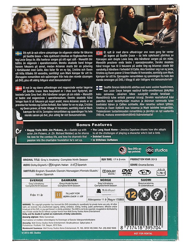 Greyn Anatomia: Kausi 9 - DVD - DVD-elokuvat - 10105450018 - 1